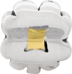 Sterling Silver & 14K Gold Clover Bead with Polished Finish Elegant Design