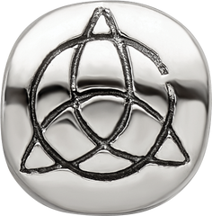 Sterling Silver 925 Celtic Trinity Bead with Antiqued Finish Solid Craftsmanship