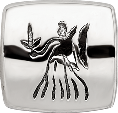 Sterling Silver 925 Virgo Zodiac Bead with Antiqued Finish Solid