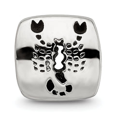 Sterling Silver 925 Scorpio Zodiac Bead with Antiqued Finish and Cast Design