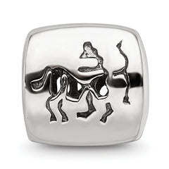 Sterling Silver 925 Sagittarius Zodiac Bead with Antiqued Finish  Personalized Charm for Bracelets
