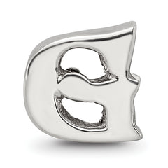 Sterling Silver 925 Polished Letter G Bead Solid Elegance by Sophia Jewelers