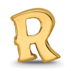 Sterling Silver Gold-Plated Letter R Bead with Polished Finish