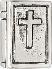 Sterling Silver 925 Antiqued Bible Bead with Themed Design by Sophia Jewelers