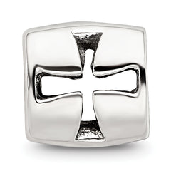 Sterling Silver 925 Maltese Cross Bead with Polished Finish, Casted Solid Design