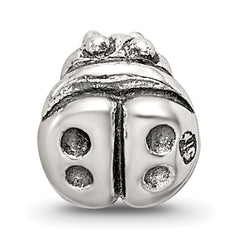 Sterling Silver 925 Ladybug Bead for Kids with Antiqued Finish
