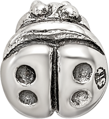 Sterling Silver 925 Ladybug Bead for Kids with Antiqued Finish
