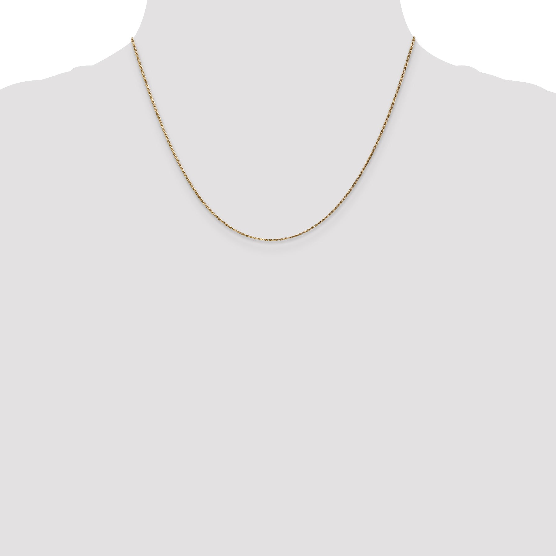 14K 18 inch 1.15mm Diamond-cut Machine Made Rope with Lobster Clasp Chain