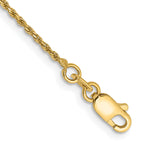 14K Yellow Gold Solid Diamond-Cut Rope Chain Necklace 1.15mm