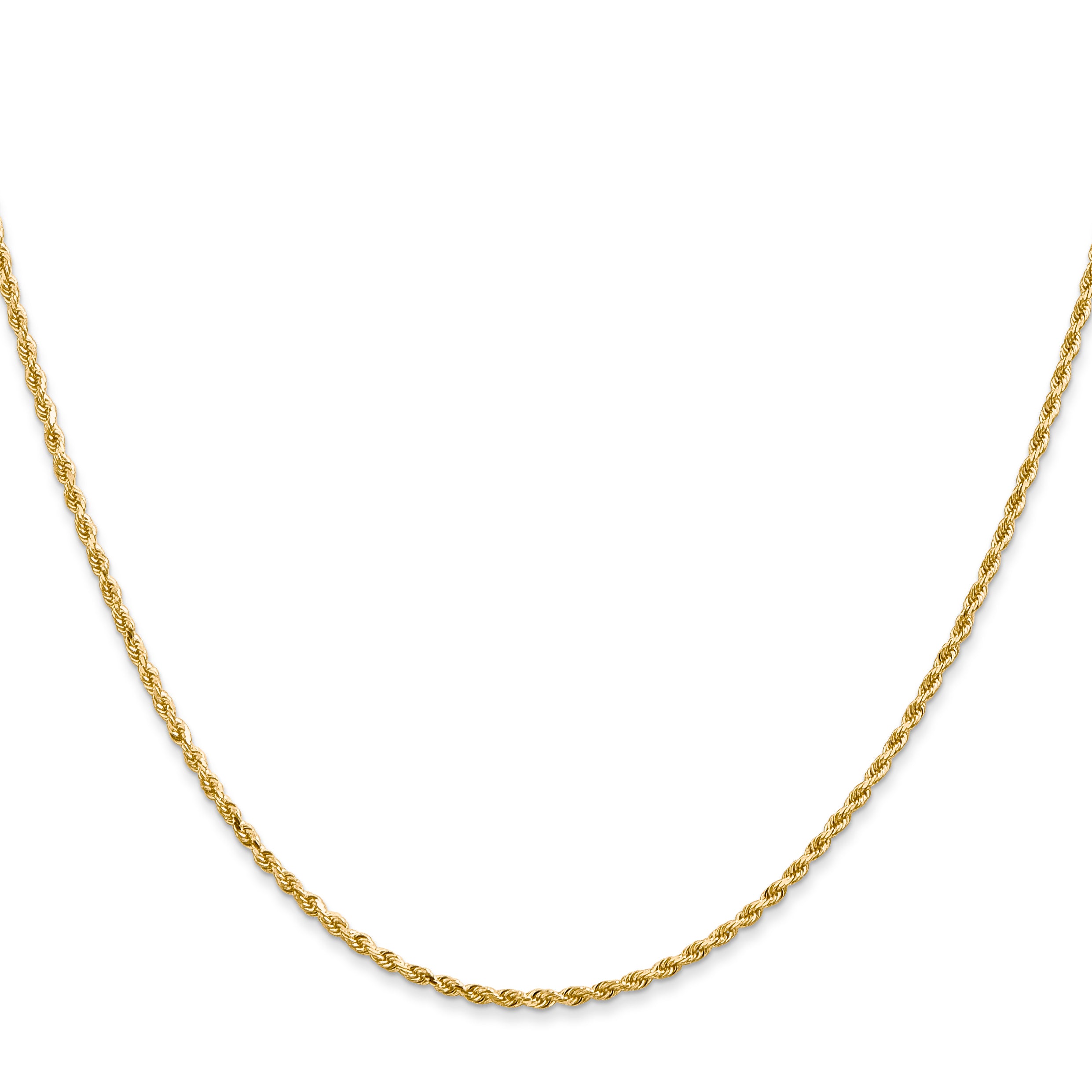 14K 36 inch 1.5mm Diamond-cut Rope with Lobster Clasp Chain