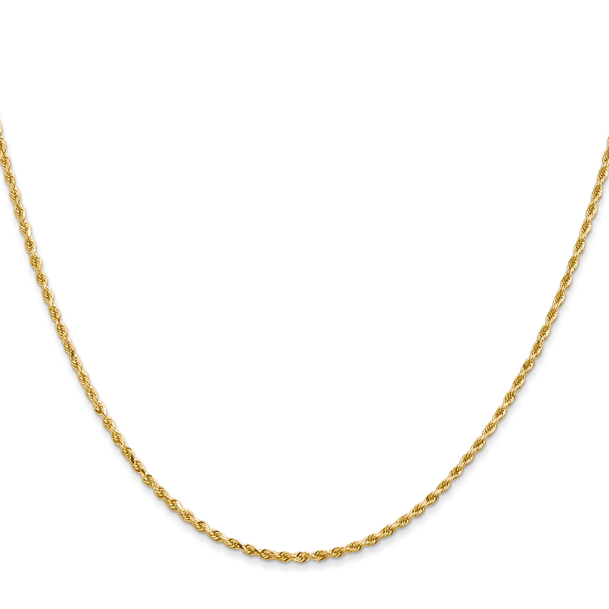 14K Yellow Gold Solid Diamond-Cut Rope Chain Necklace 1.5mm - Sophia Jewelers