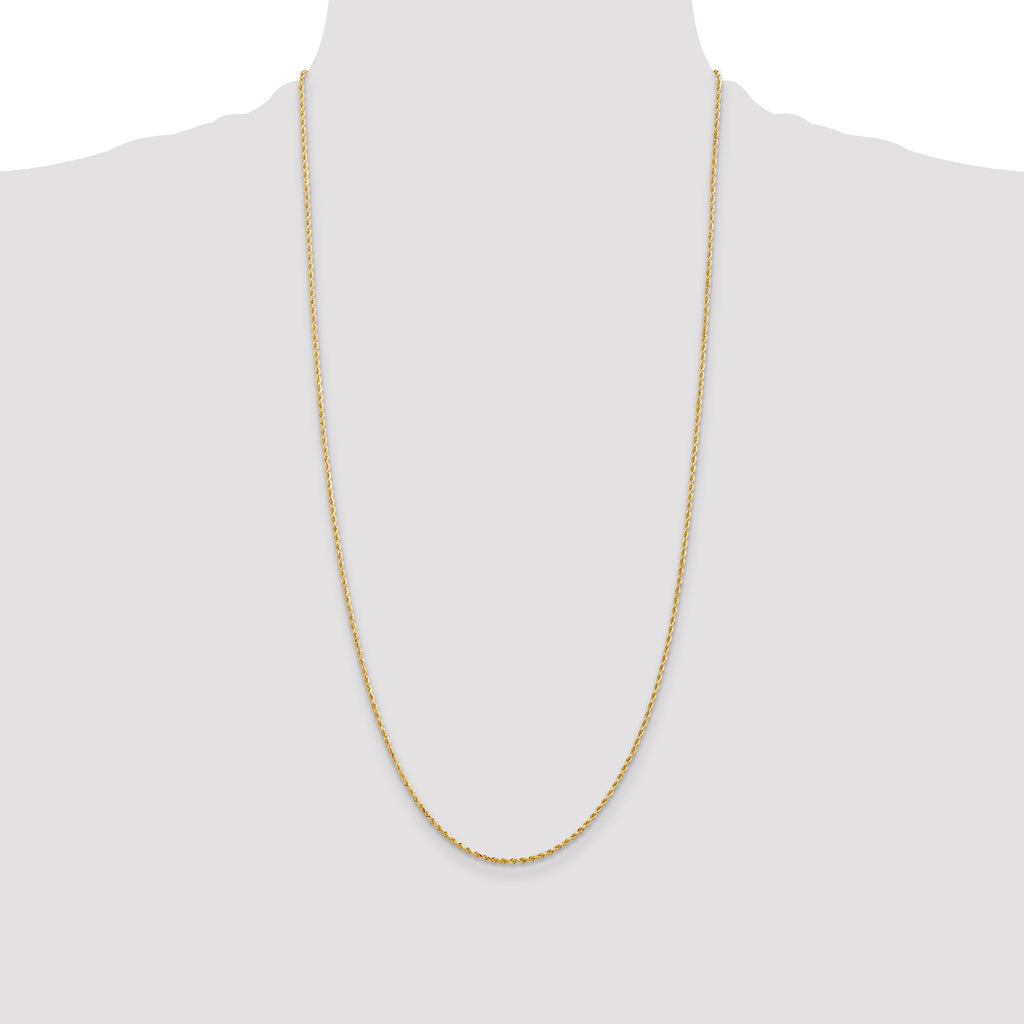 14K 28 inch 1.5mm Diamond-cut Rope with Lobster Clasp Chain
