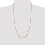 14K 28 inch 1.5mm Diamond-cut Rope with Lobster Clasp Chain