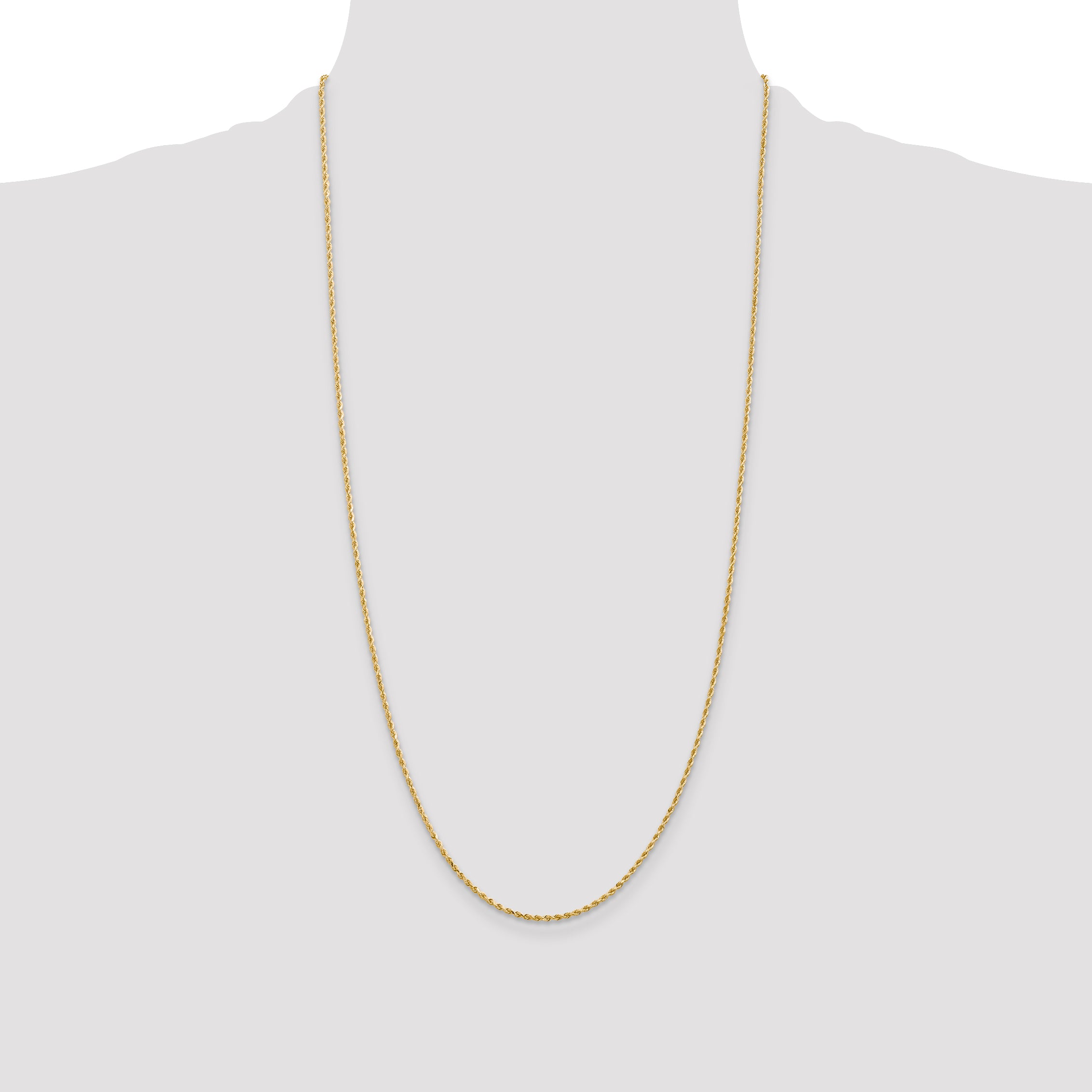 14K 28 inch 1.5mm Diamond-cut Rope with Lobster Clasp Chain