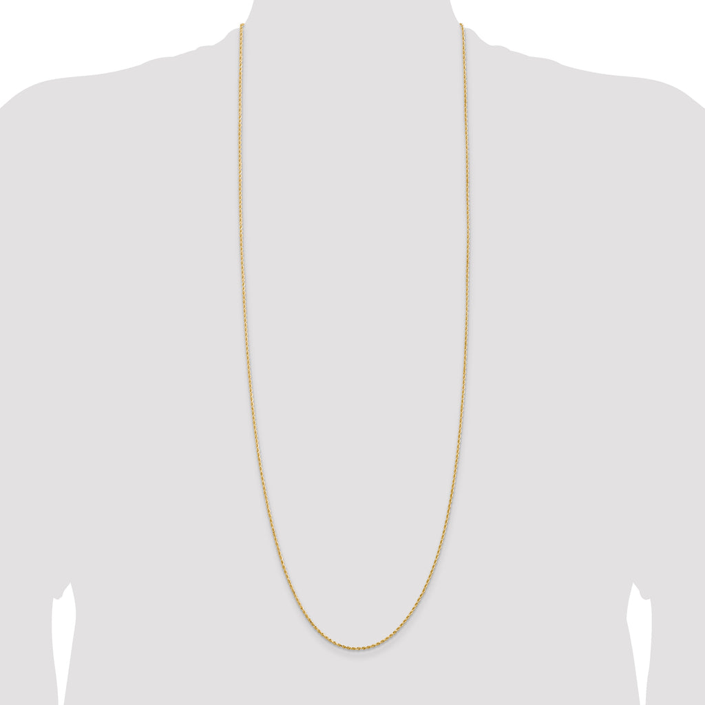 14K 36 inch 1.5mm Diamond-cut Rope with Lobster Clasp Chain