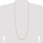 14K 36 inch 1.5mm Diamond-cut Rope with Lobster Clasp Chain