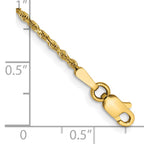 14K Yellow Gold Solid Diamond-Cut Rope Chain Necklace 1.5mm