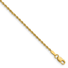 14K 36 inch 1.5mm Diamond-cut Rope with Lobster Clasp Chain