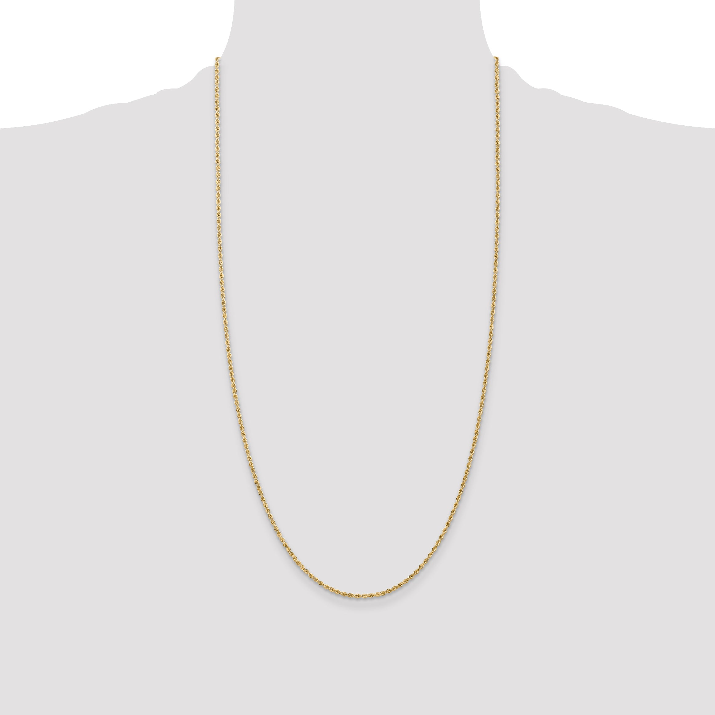 14K 28 inch 1.5mm Regular Rope with Lobster Clasp Chain