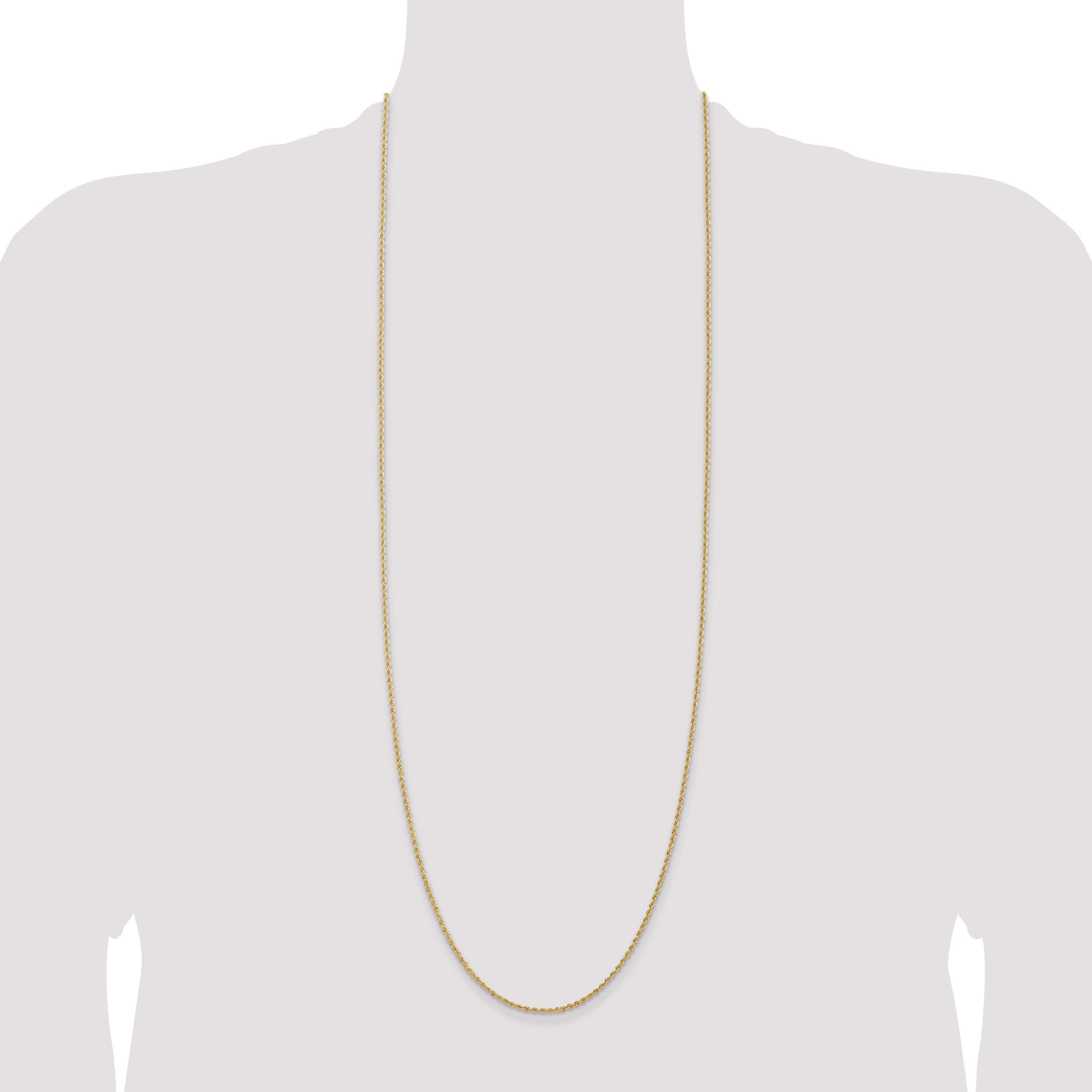 14K 36 inch 1.5mm Regular Rope with Lobster Clasp Chain