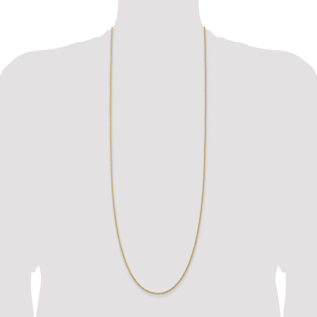 14K 36 inch 1.5mm Regular Rope with Lobster Clasp Chain
