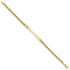 14k Polished Solid Chain/Solid Plate Two-Strand Rope 41x5mm Plate 8 inch ID Bracelet