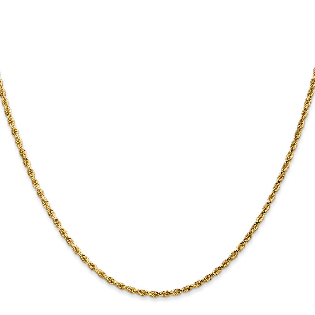 14K 36 inch 1.75mm Diamond-cut Rope with Lobster Clasp Chain
