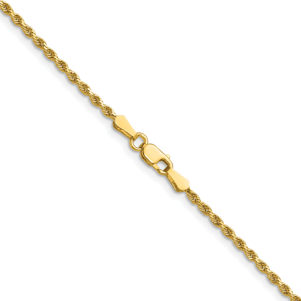 14K 14 inch 1.75mm Diamond-cut Rope with Lobster Clasp Chain