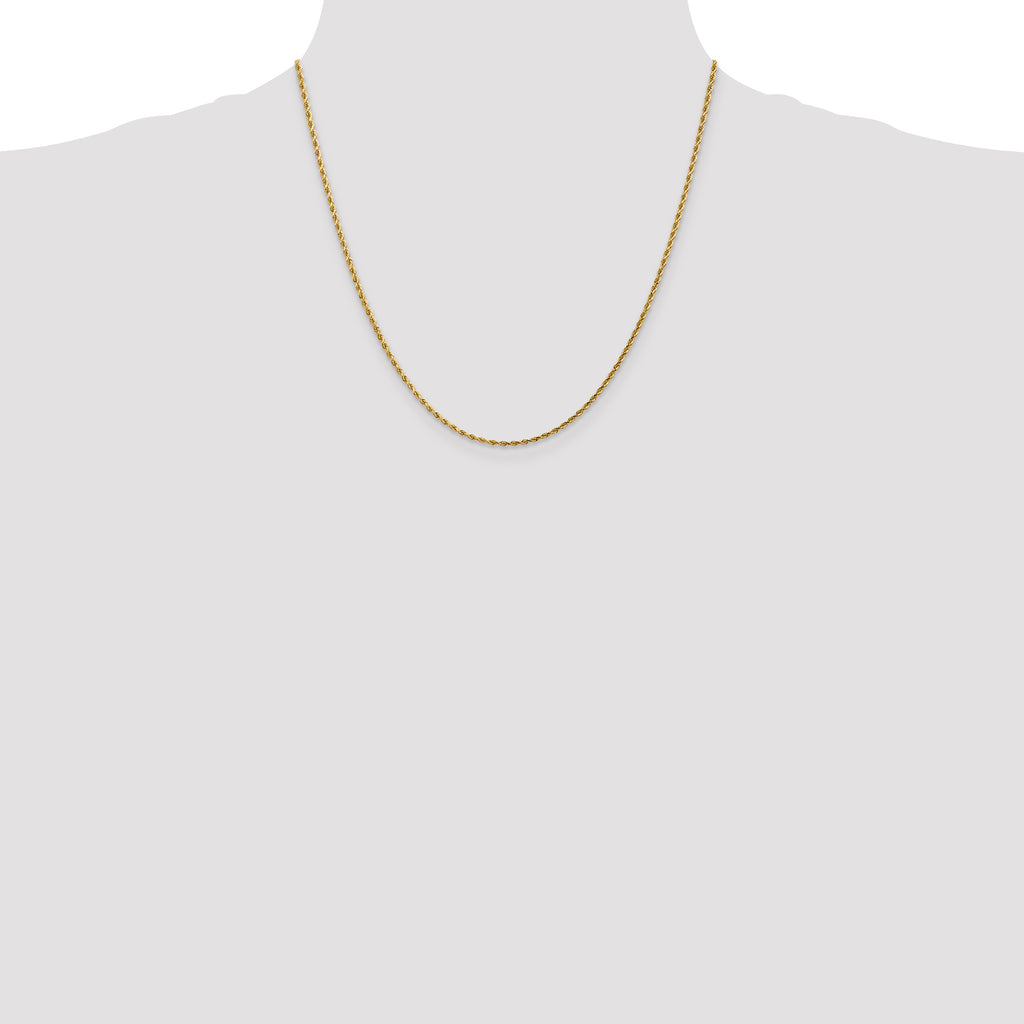 14K 20inch 1.75mm Diamond-cut Rope with Lobster Clasp Chain