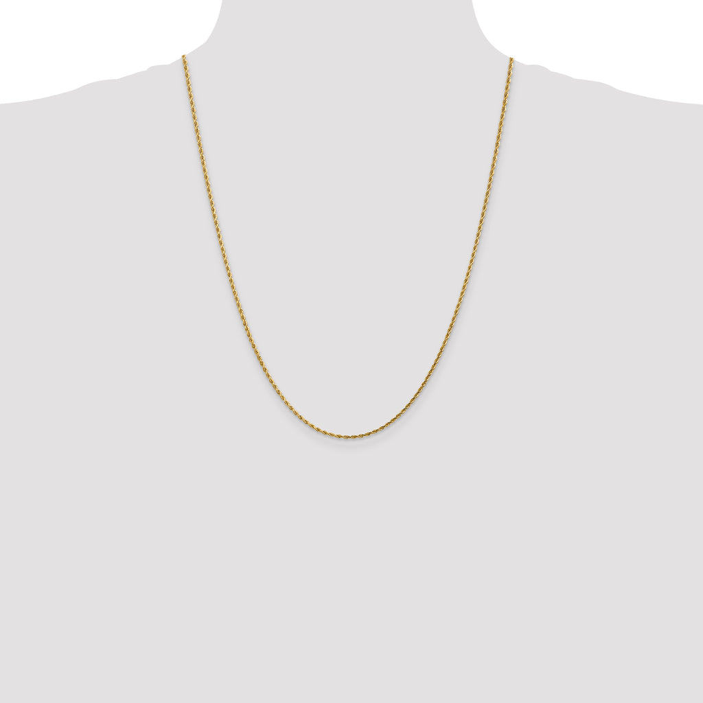 14K 24 inch 1.75mm Diamond-cut Rope with Lobster Clasp Chain