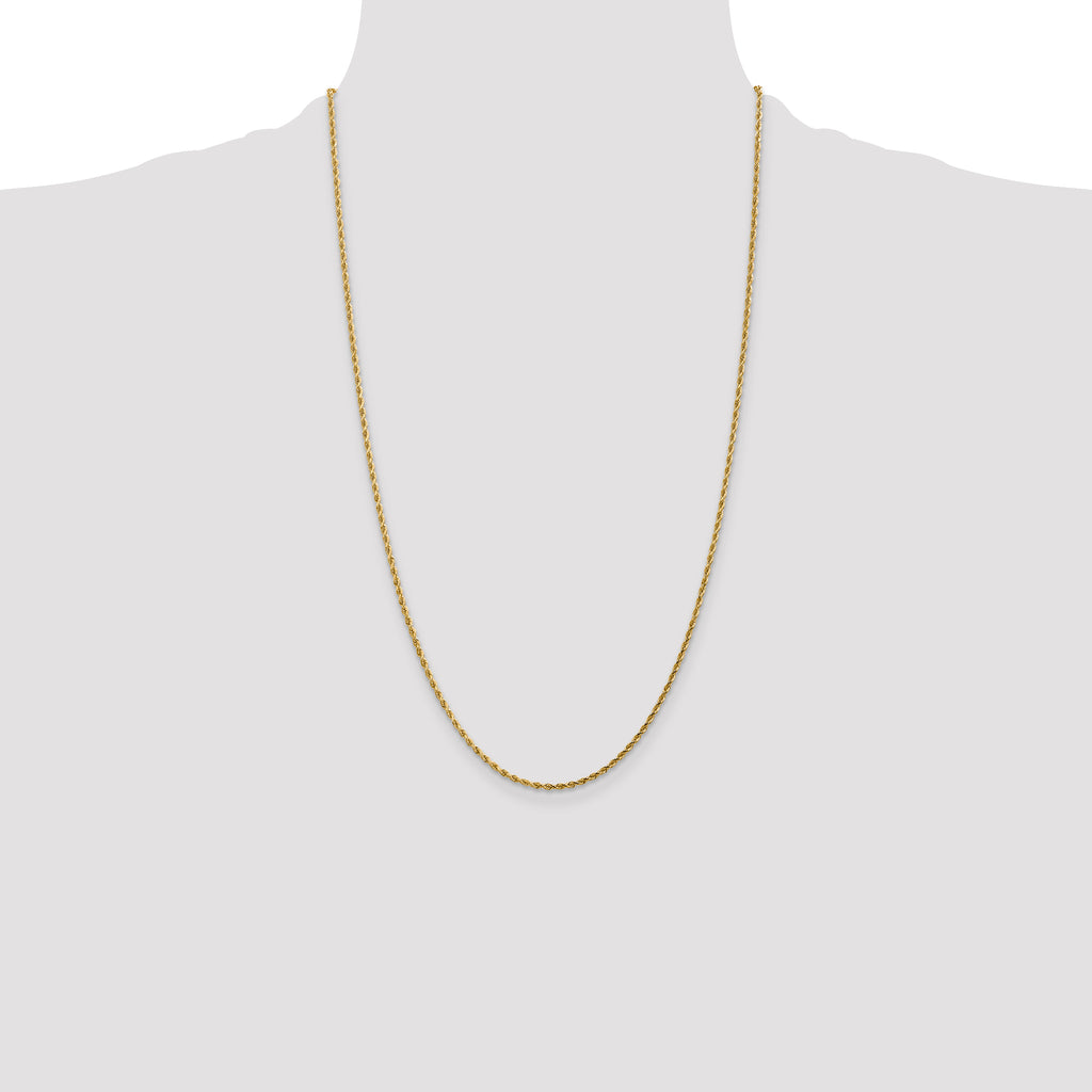 14K 26 inch 1.75mm Diamond-cut Rope with Lobster Clasp Chain