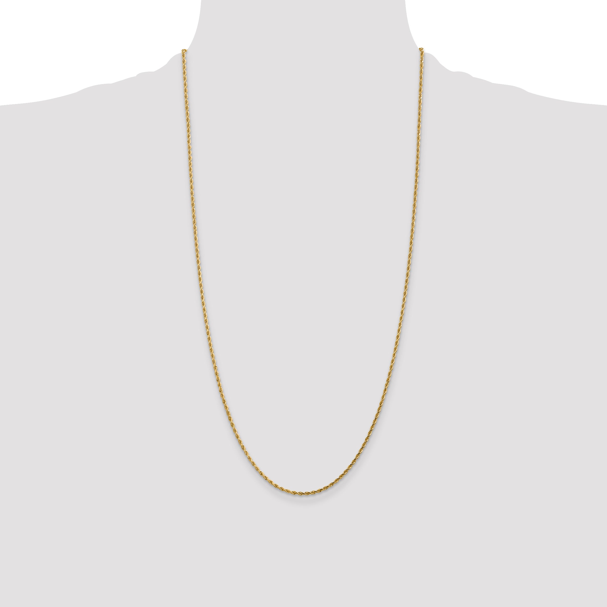 14K 28 inch 1.75mm Diamond-cut Rope with Lobster Clasp Chain