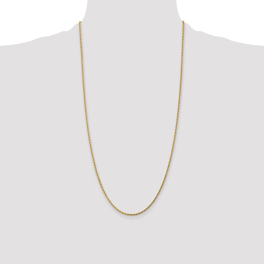 14K 28 inch 1.75mm Diamond-cut Rope with Lobster Clasp Chain
