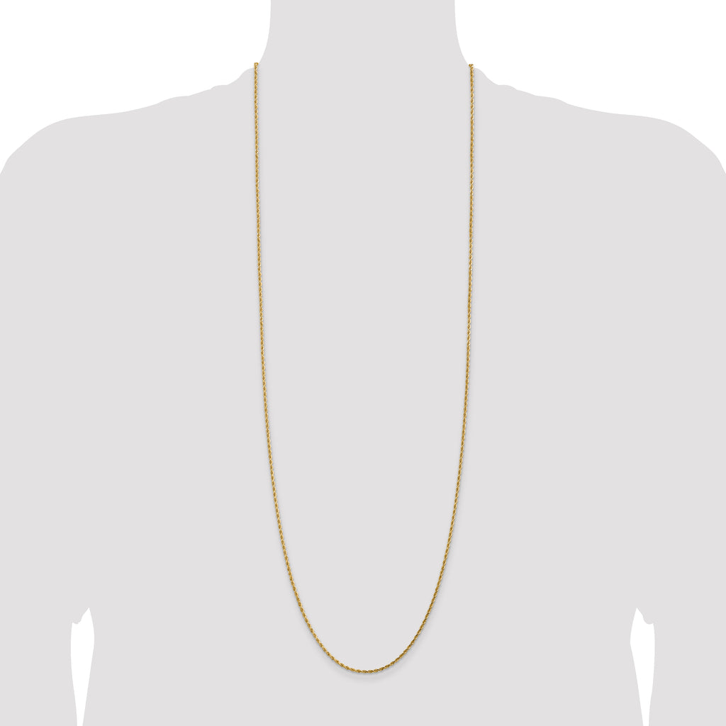 14K 36 inch 1.75mm Diamond-cut Rope with Lobster Clasp Chain
