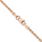14K Rose Gold 30 inch 1.75mm Diamond-cut Rope with Lobster Clasp Chain