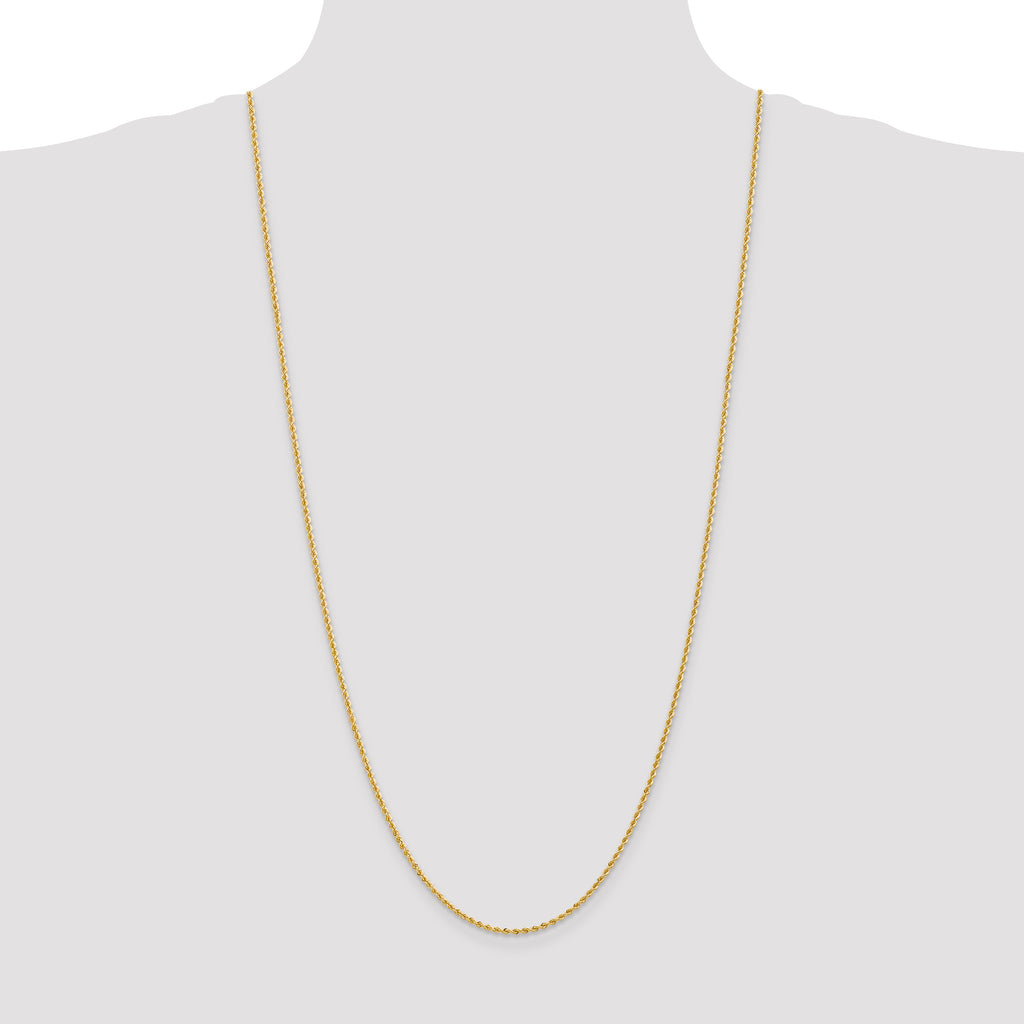 14K 30 inch 2mm Regular Rope with Lobster Clasp Chain