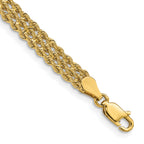 14k 5.5mm Wide Triple Strand Rope 8 inch Bracelet
