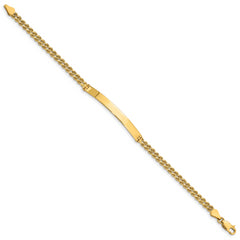 14k Polished Solid Chain/Solid Plate Two-Strand Rope 41x5mm Plate 8 inch ID Bracelet