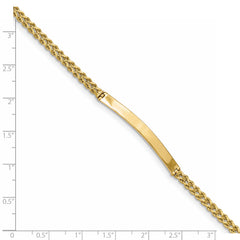 14k Polished Solid Chain/Solid Plate Two-Strand Rope 41x5mm Plate 8 inch ID Bracelet