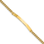 14k Polished Solid Chain/Solid Plate Two-Strand Rope 41x5mm Plate 8 inch ID Bracelet