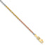 14K Tri-colored 10 inch 1.75mm Diamond-cut Rope with Lobster Clasp Anklet
