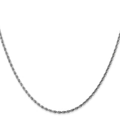 14K White Gold 30 inch 1.75mm Diamond-cut Rope with Lobster Clasp Chain