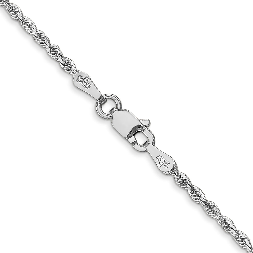 10K White Gold 1.75mm Rope Chain - view 3