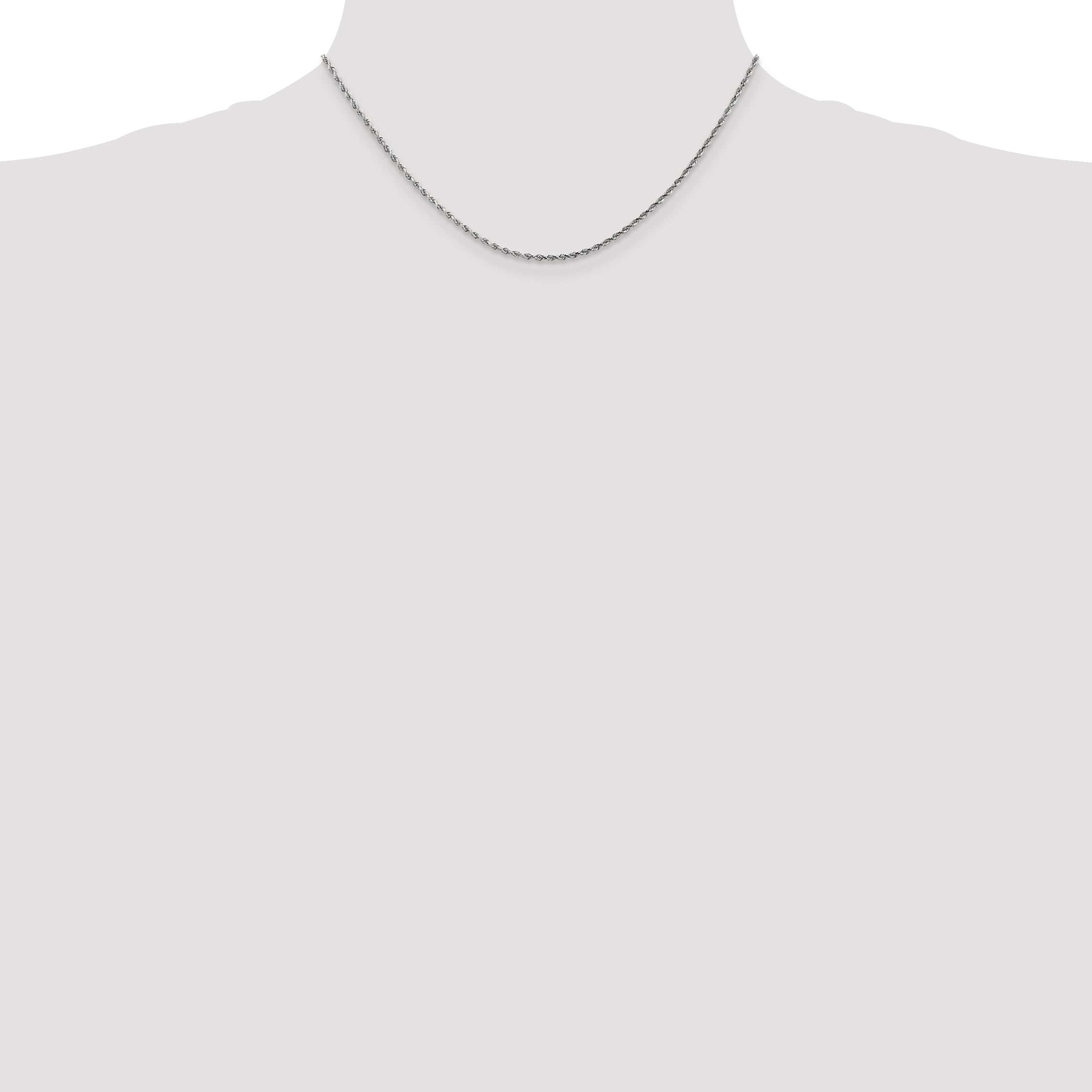 10K White Gold 1.75mm Rope Chain - view 4