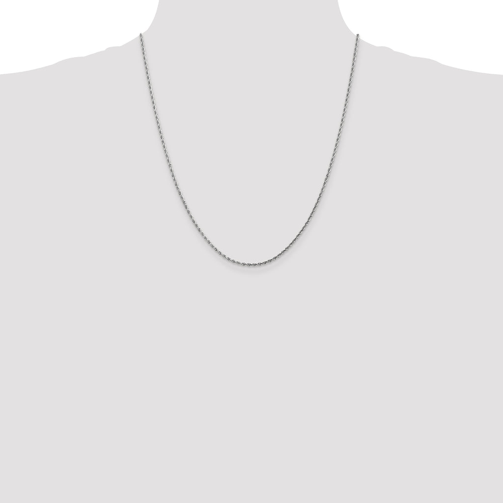10K White Gold 1.75mm Rope Chain - view 4