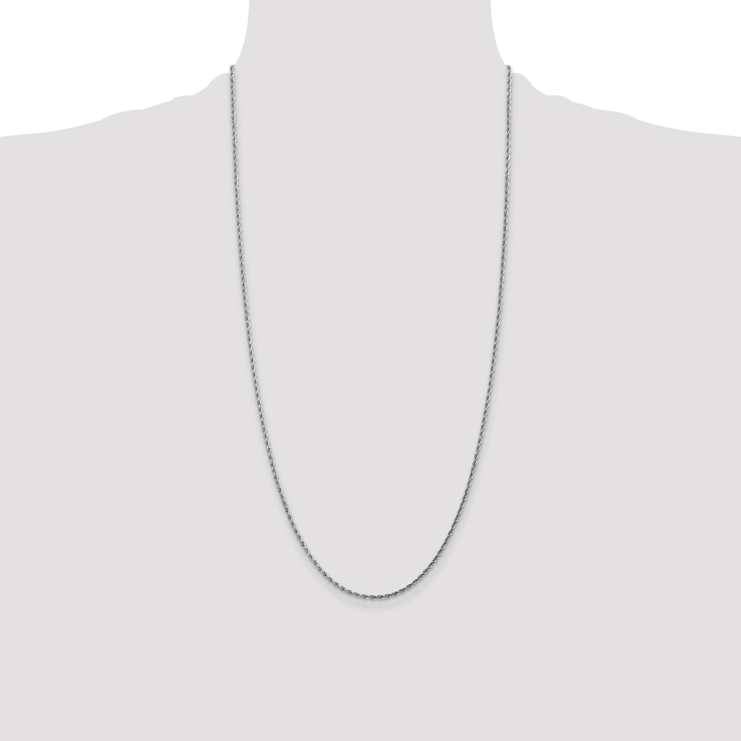 10K White Gold 1.75mm Rope Chain - view 4