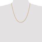 14K 22 inch 2mm Diamond-cut Rope with Lobster Clasp Chain