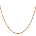 14K Rose Gold 30 inch 2mm Diamond-cut Rope with Lobster Clasp Chain