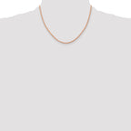 14K Rose Gold 18 inch 2mm Diamond-cut Rope with Lobster Clasp Chain