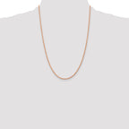 14K Rose Gold 24 inch 2mm Diamond-cut Rope with Lobster Clasp Chain